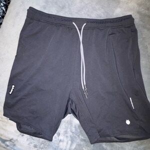 Men's Black Athletic Shorts with Drawstring